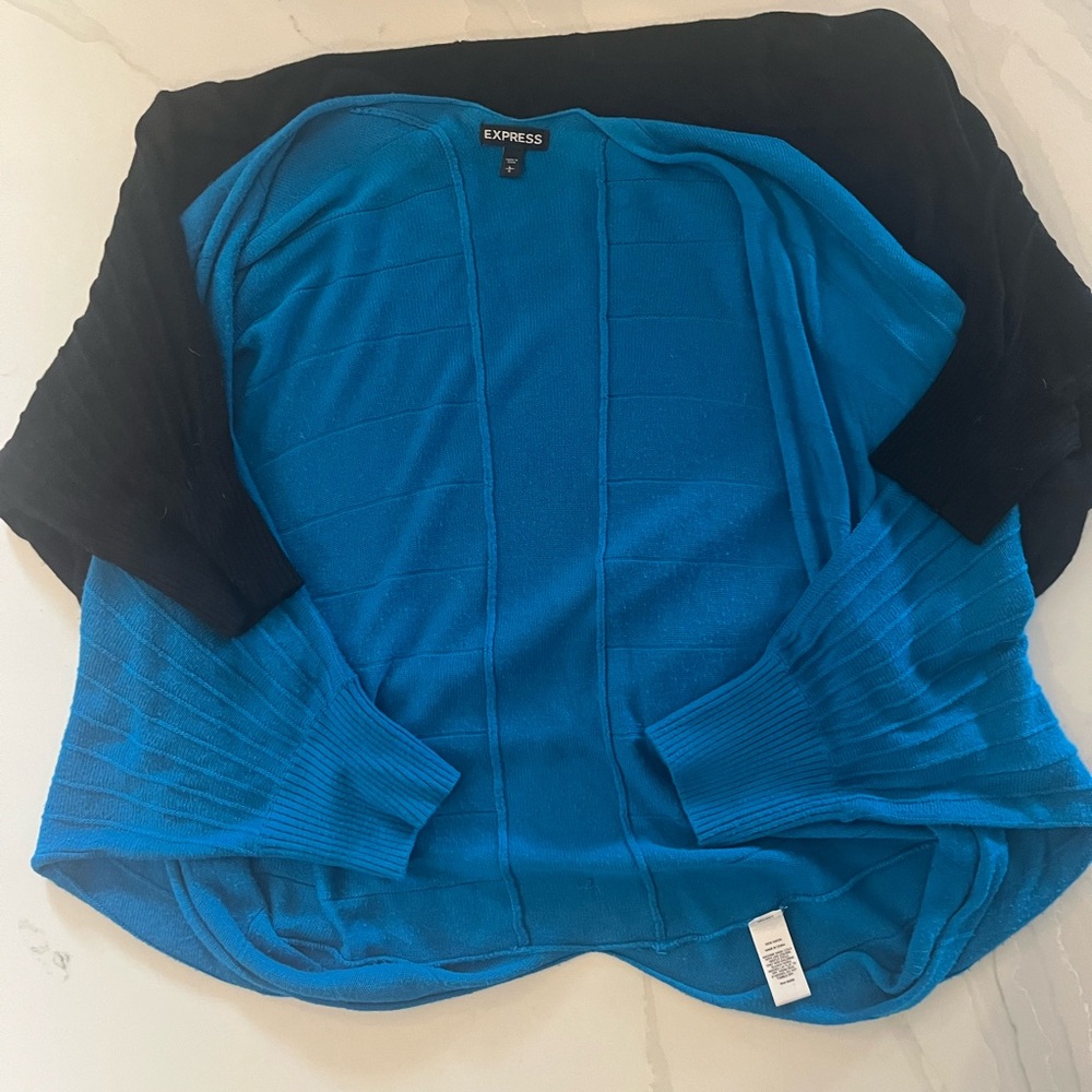 Express Blue and Black Cardigans PAIR
